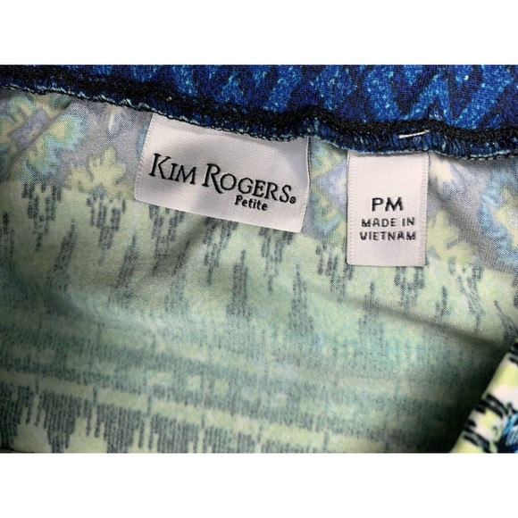 Kim Rogers Womens Skirt PM Petite Blue Maxi Long Elastic Waist Polyester Blend - Picture 3 of 7